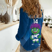 Custom Scotland Rugby 2025 Women Casual Shirt Funny Thistle Mascot Go Scottish!