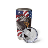 United States and American Samoa Tumbler Cup USA Flag Eagle With Seal Tropical Flowers
