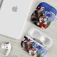 United States and Northern Mariana Islands AirPods Case USA Flag Eagle CNMI Latte Stone Tropical Flowers