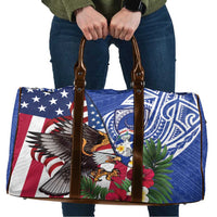 United States and Northern Mariana Islands Travel Bag USA Flag Eagle CNMI Latte Stone Tropical Flowers