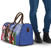United States and Northern Mariana Islands Travel Bag USA Flag Eagle CNMI Latte Stone Tropical Flowers