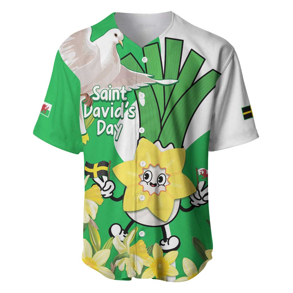 Wales Saint David's Day Baseball Jersey Welsh Funny Leek Daffodil