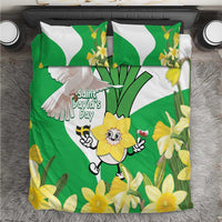 Wales Saint David's Day Bedding Set Welsh Funny Leek Daffodil
