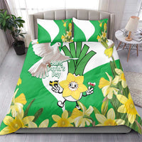 Wales Saint David's Day Bedding Set Welsh Funny Leek Daffodil