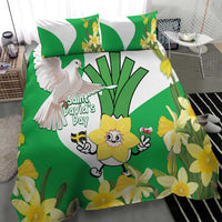Wales Saint David's Day Bedding Set Welsh Funny Leek Daffodil