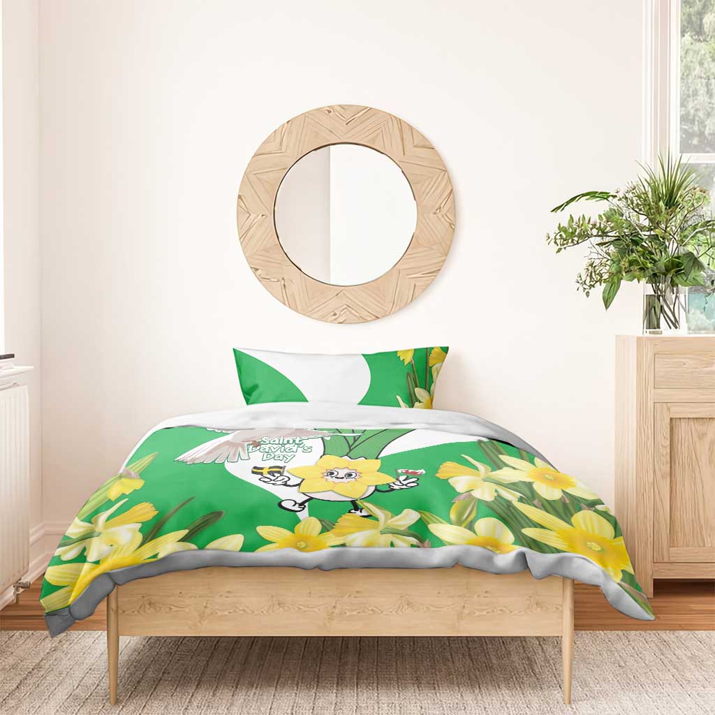 Wales Saint David's Day Bedding Set Welsh Funny Leek Daffodil