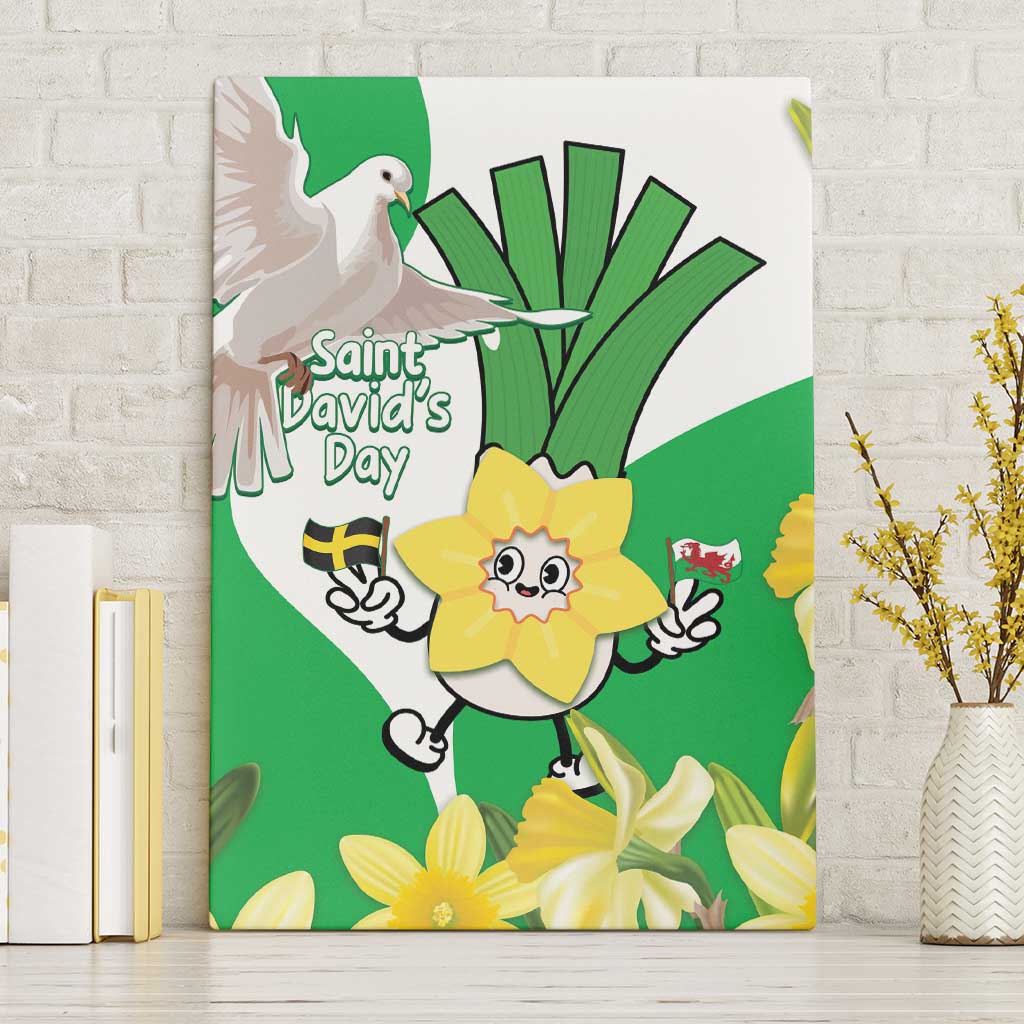 Wales Saint David's Day Canvas Wall Art Welsh Funny Leek Daffodil