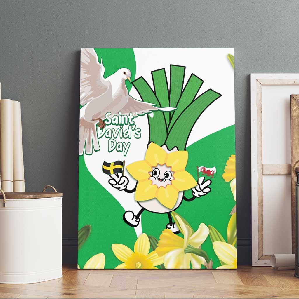 Wales Saint David's Day Canvas Wall Art Welsh Funny Leek Daffodil