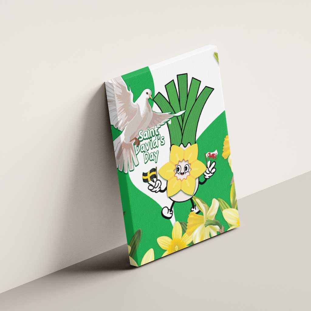 Wales Saint David's Day Canvas Wall Art Welsh Funny Leek Daffodil