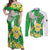 Wales Saint David's Day Couples Matching Off Shoulder Maxi Dress and Long Sleeve Button Shirt Welsh Funny Leek Daffodil