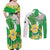 Wales Saint David's Day Couples Matching Off Shoulder Maxi Dress and Long Sleeve Button Shirt Welsh Funny Leek Daffodil