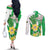 Wales Saint David's Day Couples Matching Off The Shoulder Long Sleeve Dress and Long Sleeve Button Shirt Welsh Funny Leek Daffodil