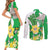 Wales Saint David's Day Couples Matching Short Sleeve Bodycon Dress and Long Sleeve Button Shirt Welsh Funny Leek Daffodil