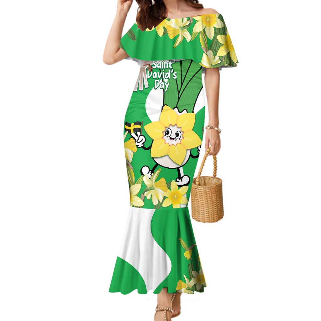 Wales Saint David's Day Family Matching Mermaid Dress and Hawaiian Shirt Welsh Funny Leek Daffodil