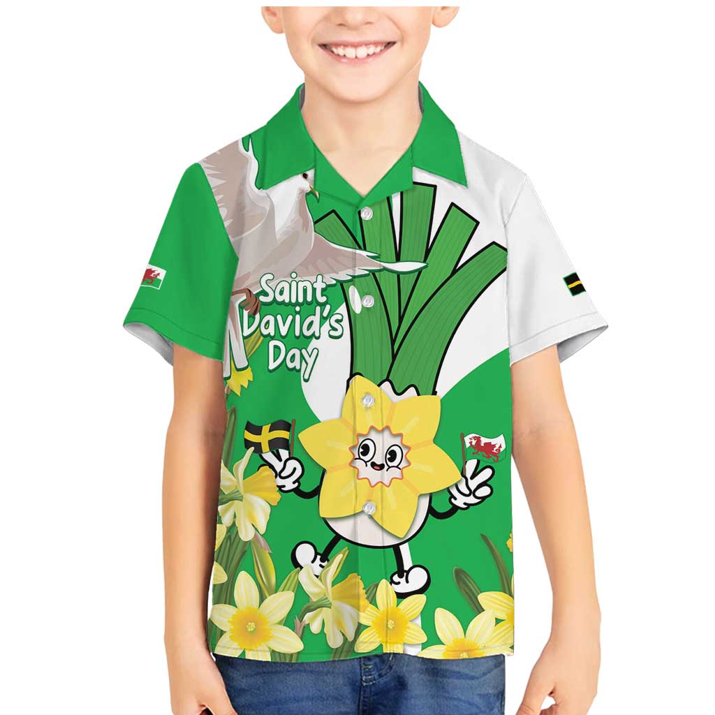 Wales Saint David's Day Family Matching Mermaid Dress and Hawaiian Shirt Welsh Funny Leek Daffodil