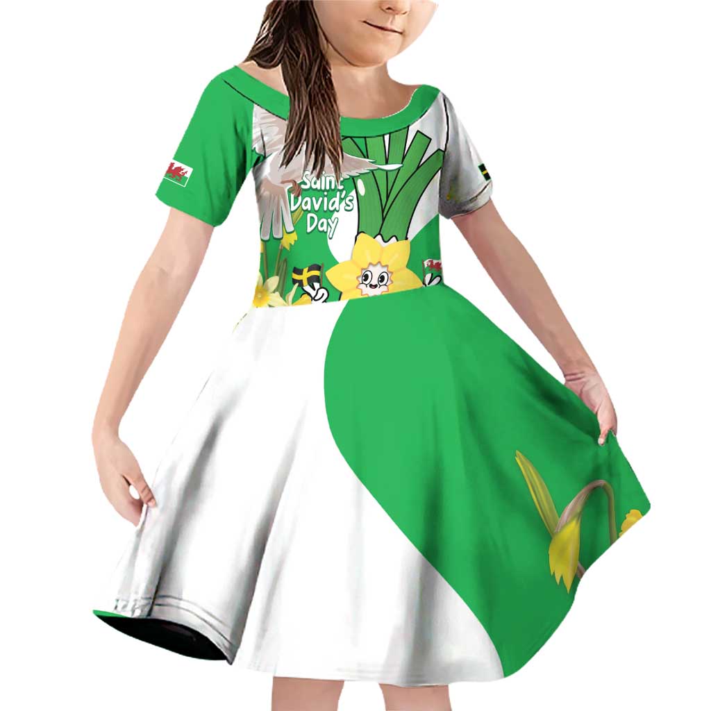 Wales Saint David's Day Family Matching Off Shoulder Short Dress and Hawaiian Shirt Welsh Funny Leek Daffodil
