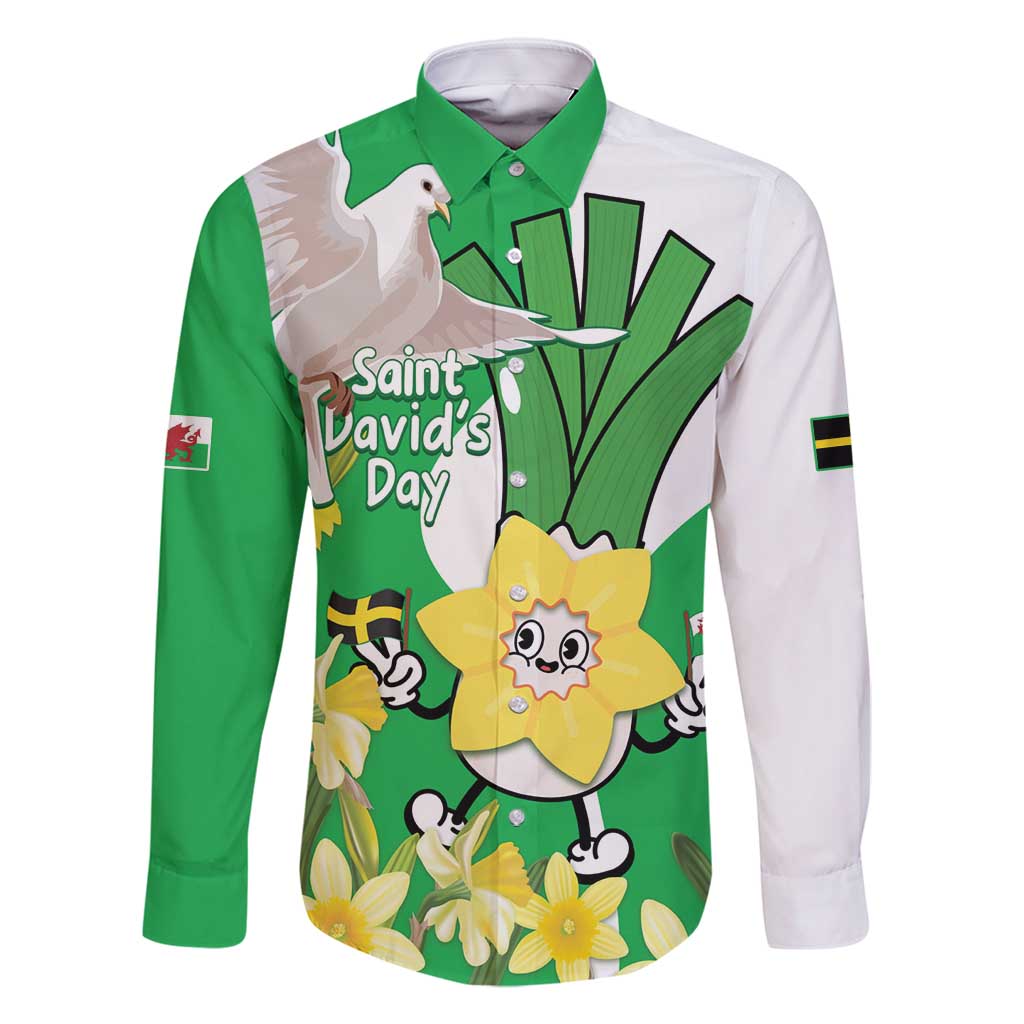 Wales Saint David's Day Family Matching Off Shoulder Short Dress and Hawaiian Shirt Welsh Funny Leek Daffodil