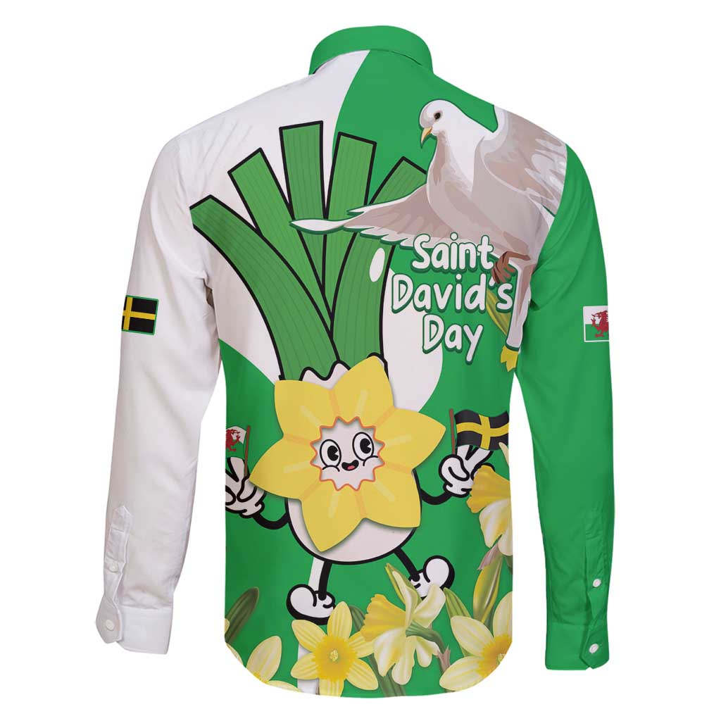 Wales Saint David's Day Family Matching Off Shoulder Short Dress and Hawaiian Shirt Welsh Funny Leek Daffodil