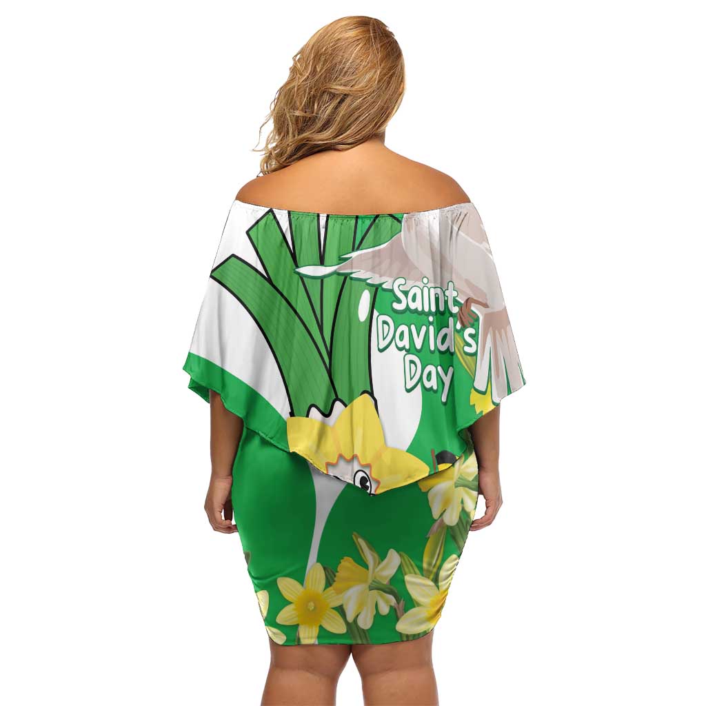 Wales Saint David's Day Family Matching Off Shoulder Short Dress and Hawaiian Shirt Welsh Funny Leek Daffodil