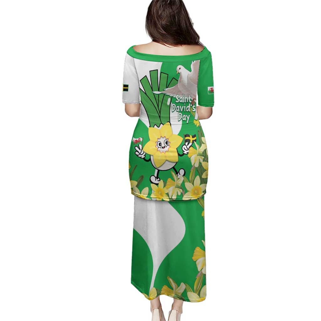 Wales Saint David's Day Family Matching Puletasi and Hawaiian Shirt Welsh Funny Leek Daffodil