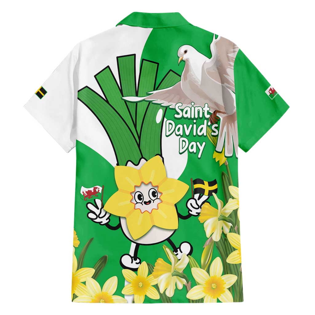 Wales Saint David's Day Family Matching Short Sleeve Bodycon Dress and Hawaiian Shirt Welsh Funny Leek Daffodil
