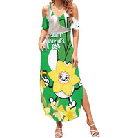 Wales Saint David's Day Family Matching Summer Maxi Dress and Hawaiian Shirt Welsh Funny Leek Daffodil