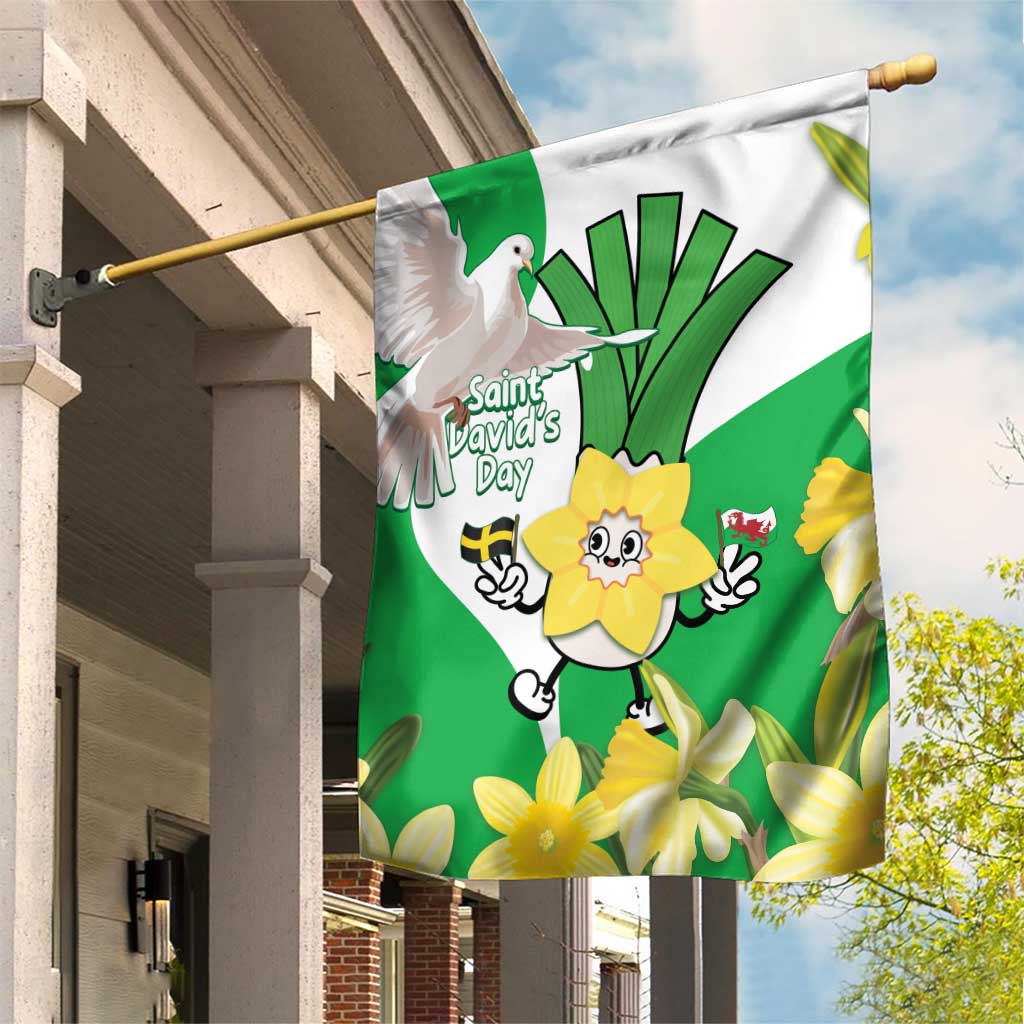 Wales Saint David's Day Garden Flag Welsh Funny Leek Daffodil