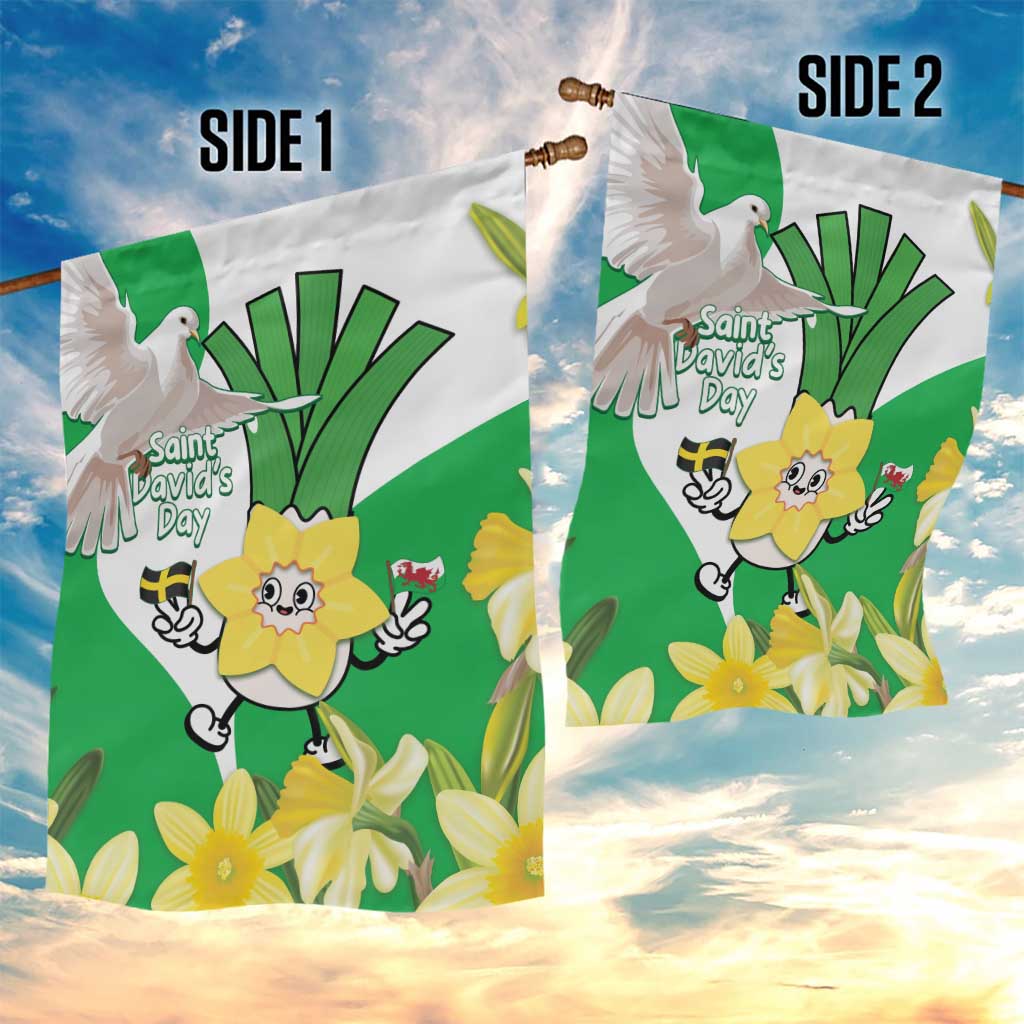 Wales Saint David's Day Garden Flag Welsh Funny Leek Daffodil