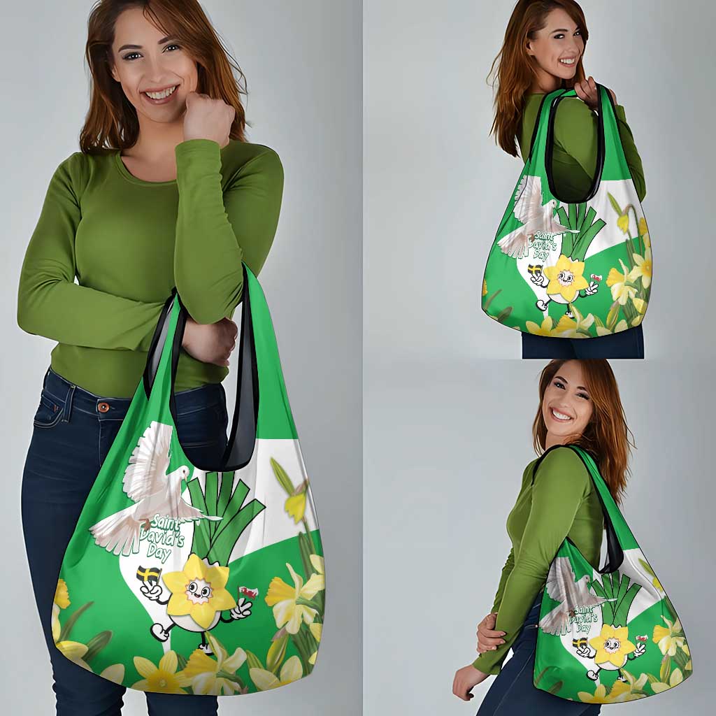 Wales Saint David's Day Grocery Bag Welsh Funny Leek Daffodil