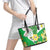 Wales Saint David's Day Leather Tote Bag Welsh Funny Leek Daffodil