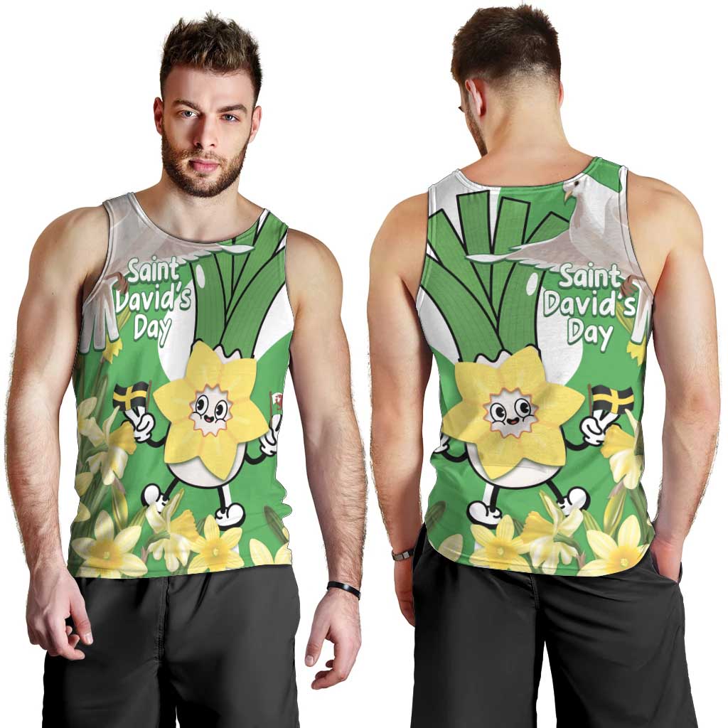 Wales Saint David's Day Men Tank Top Welsh Funny Leek Daffodil