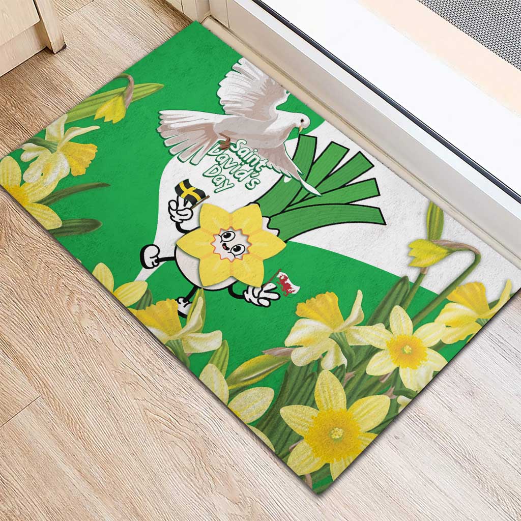 Wales Saint David's Day Rubber Doormat Welsh Funny Leek Daffodil
