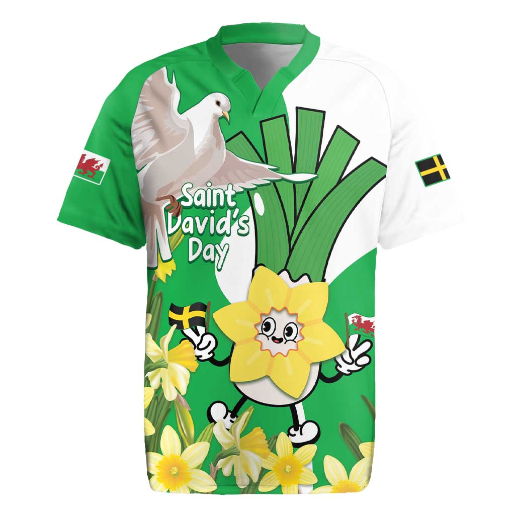 Wales Saint David's Day Rugby Jersey Welsh Funny Leek Daffodil