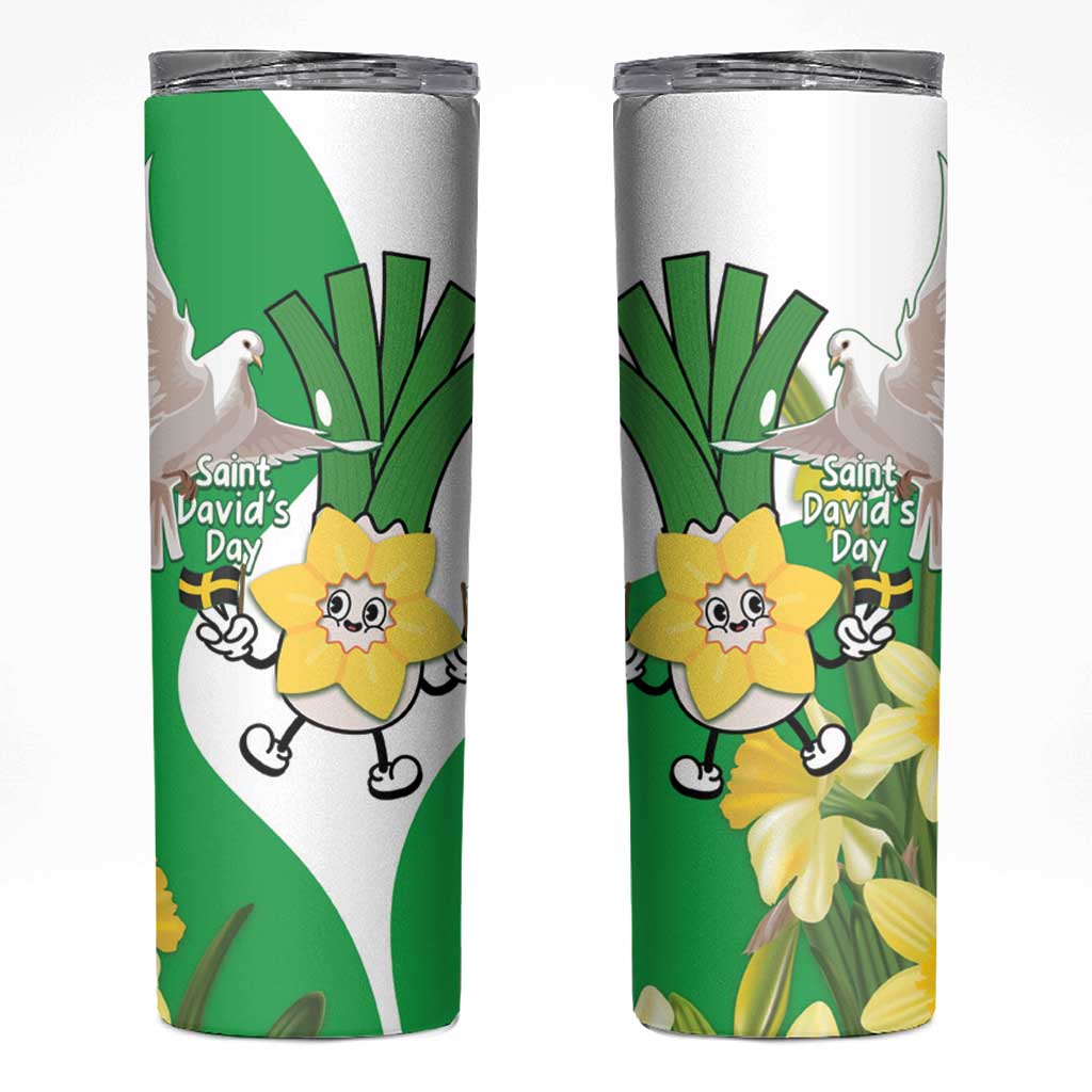 Wales Saint David's Day Skinny Tumbler Welsh Funny Leek Daffodil
