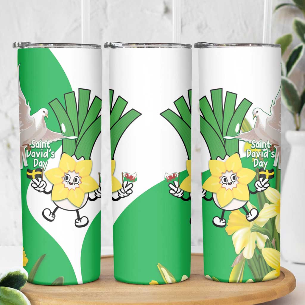 Wales Saint David's Day Skinny Tumbler Welsh Funny Leek Daffodil
