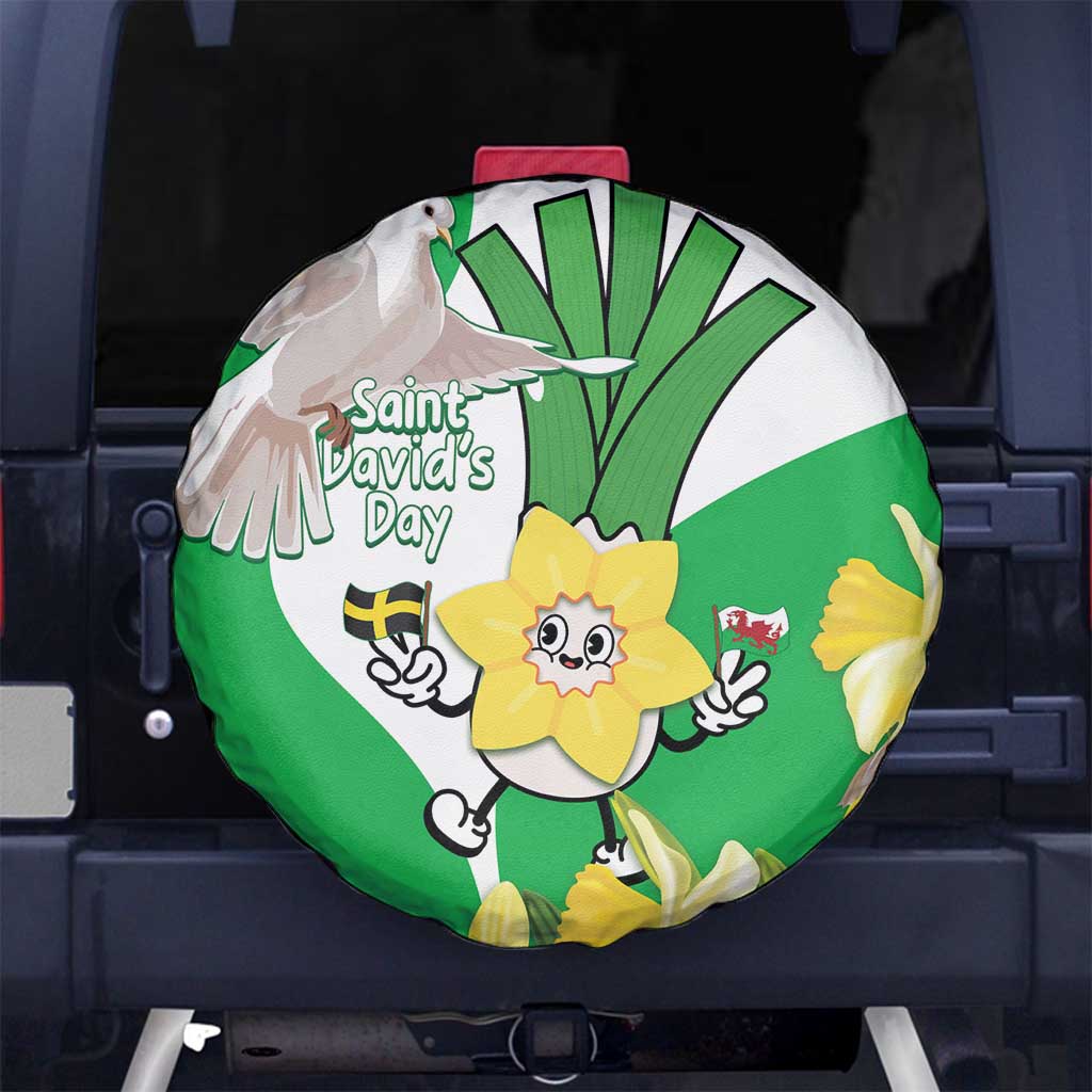 Wales Saint David's Day Spare Tire Cover Welsh Funny Leek Daffodil