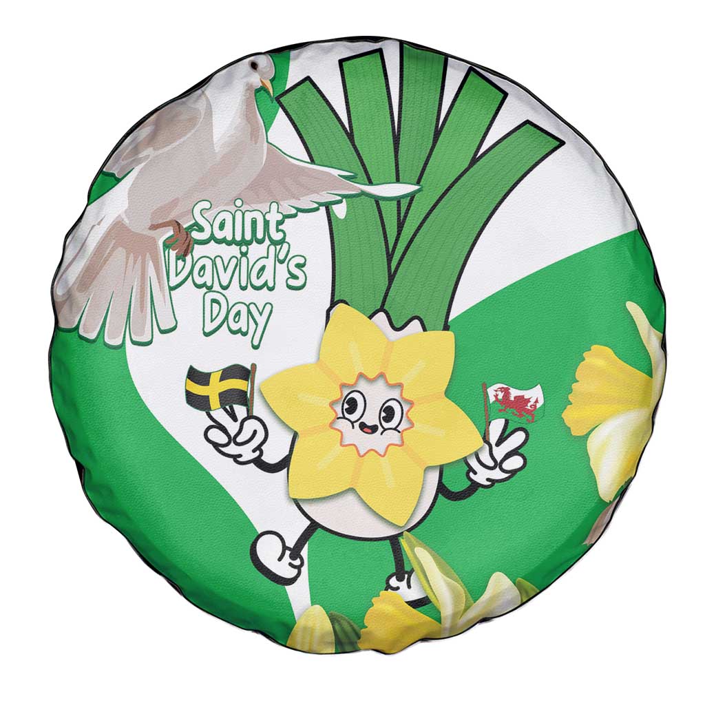 Wales Saint David's Day Spare Tire Cover Welsh Funny Leek Daffodil