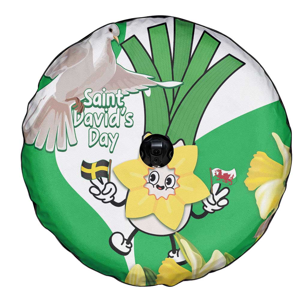 Wales Saint David's Day Spare Tire Cover Welsh Funny Leek Daffodil