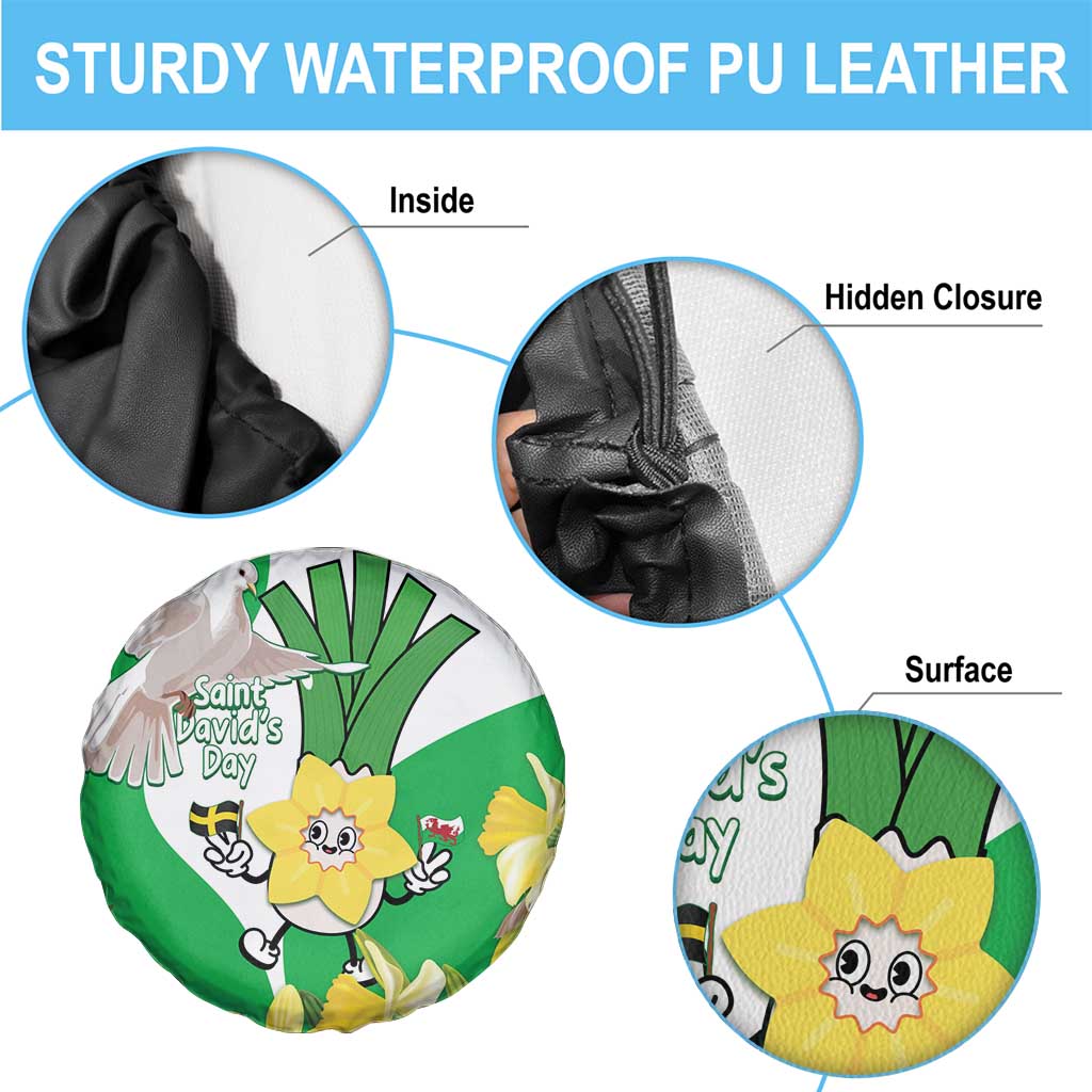 Wales Saint David's Day Spare Tire Cover Welsh Funny Leek Daffodil