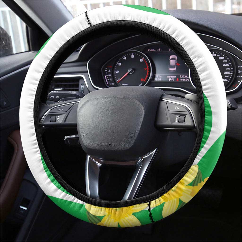 Wales Saint David's Day Steering Wheel Cover Welsh Funny Leek Daffodil