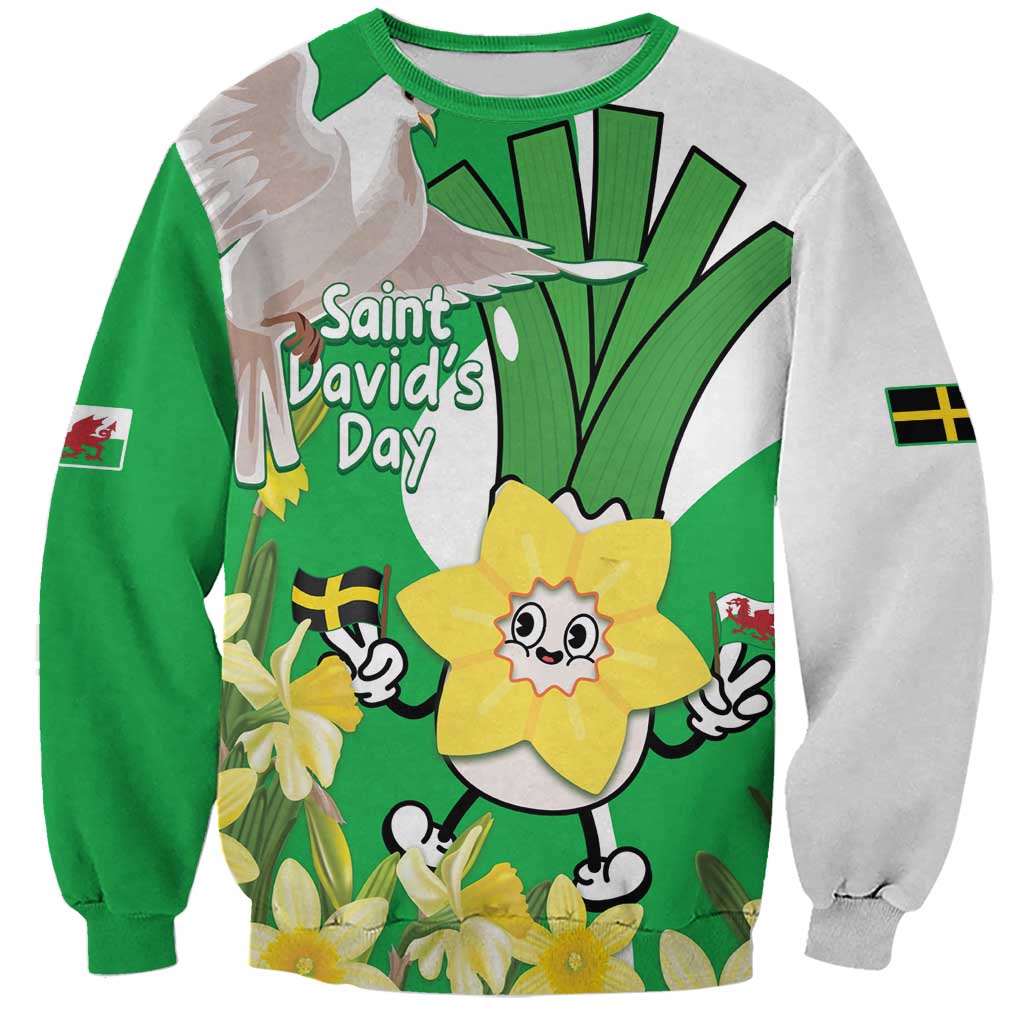 Wales Saint David's Day Sweatshirt Welsh Funny Leek Daffodil