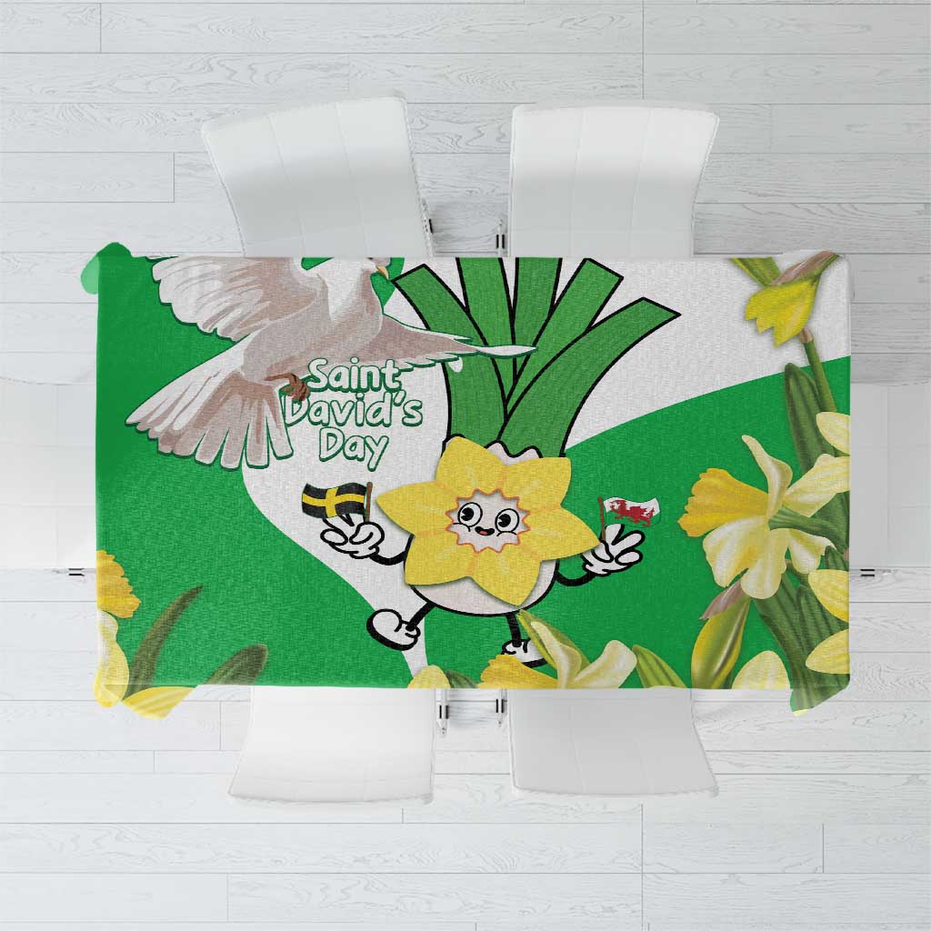 Wales Saint David's Day Tablecloth Welsh Funny Leek Daffodil