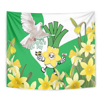 Wales Saint David's Day Tapestry Welsh Funny Leek Daffodil