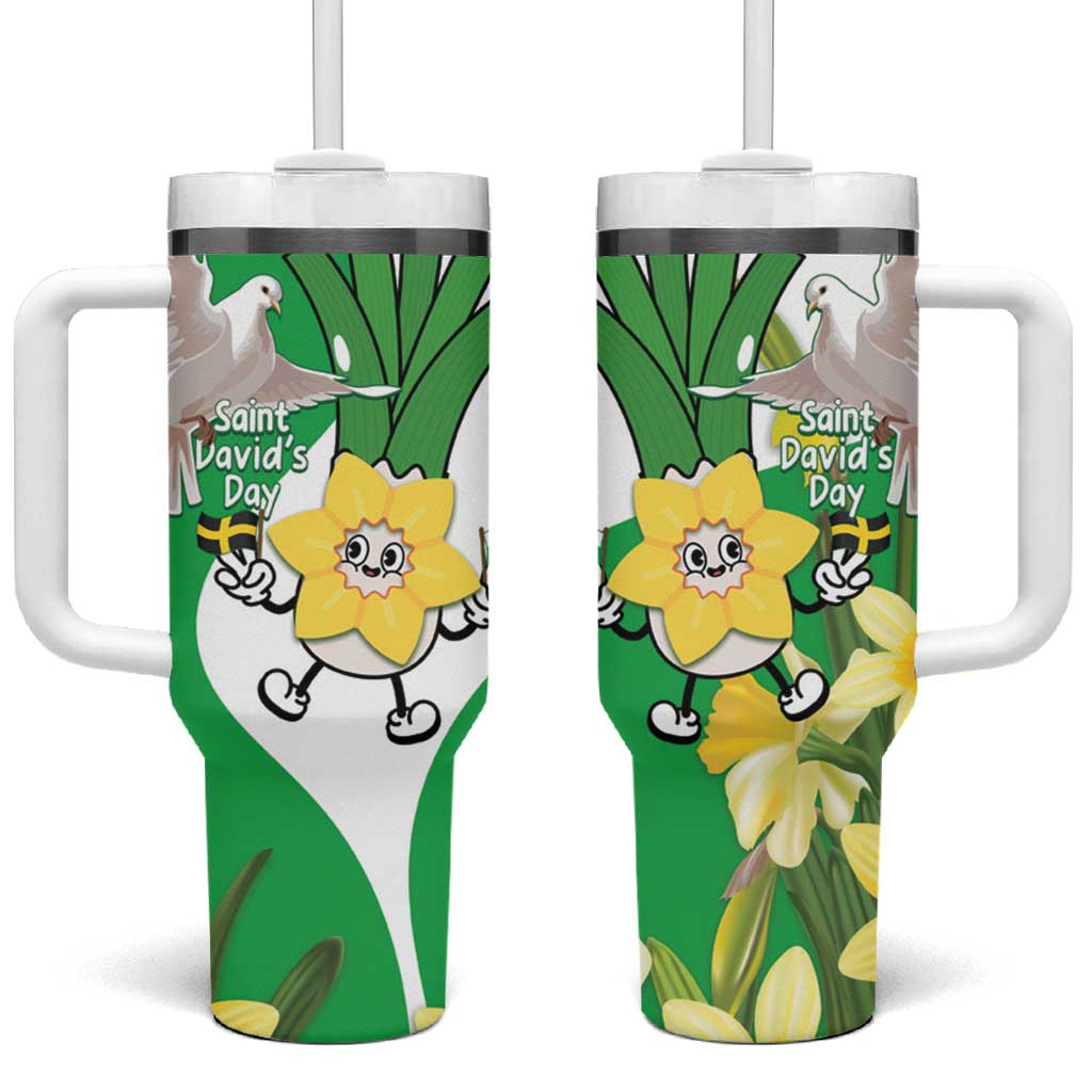 Wales Saint David's Day Tumbler With Handle Welsh Funny Leek Daffodil