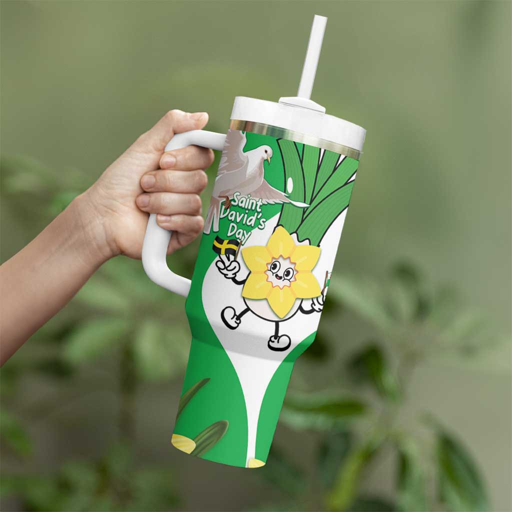 Wales Saint David's Day Tumbler With Handle Welsh Funny Leek Daffodil