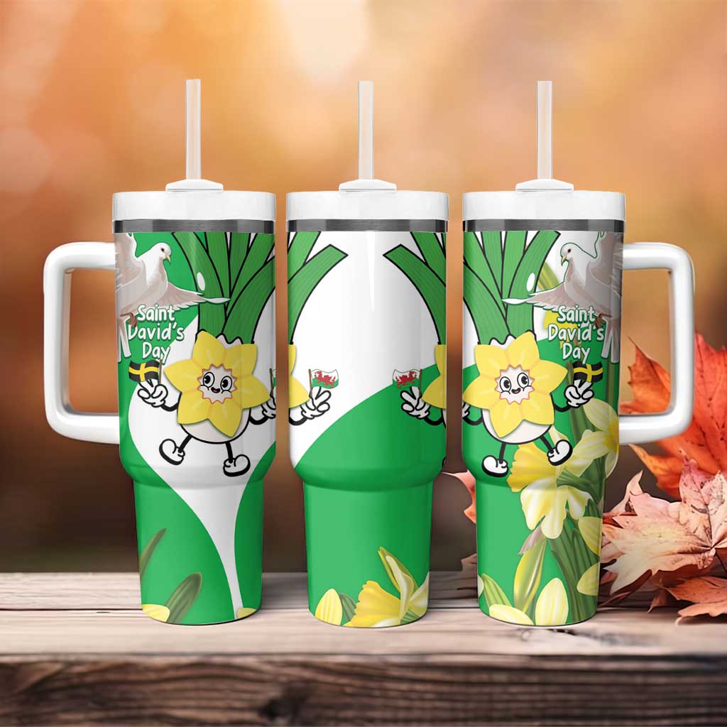 Wales Saint David's Day Tumbler With Handle Welsh Funny Leek Daffodil