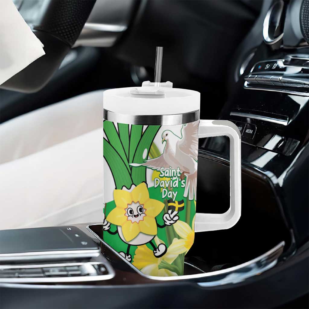 Wales Saint David's Day Tumbler With Handle Welsh Funny Leek Daffodil