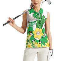 Wales Saint David's Day Women Sleeveless Polo Shirt Welsh Funny Leek Daffodil