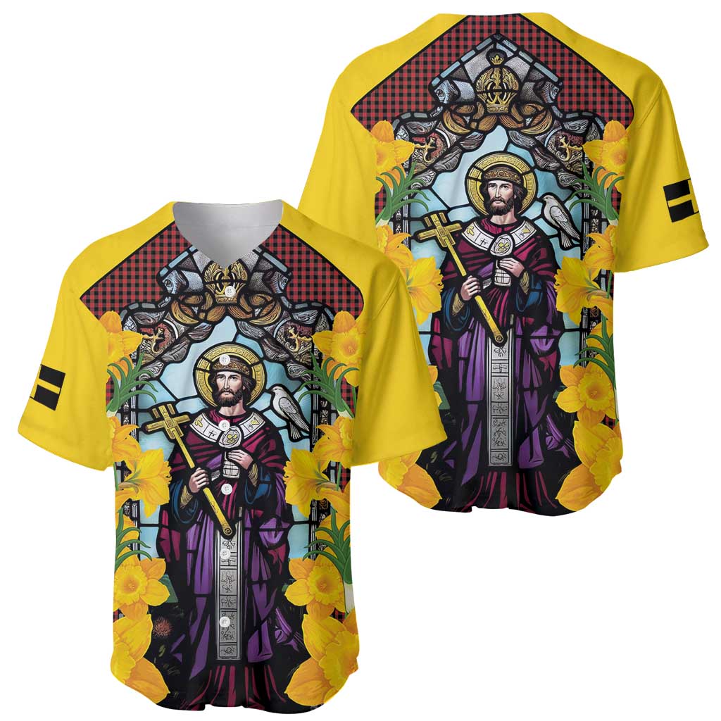 Welsh Dewi Sant Baseball Jersey Saint David With Daffodil