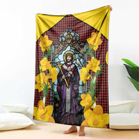 Welsh Dewi Sant Blanket Saint David With Daffodil